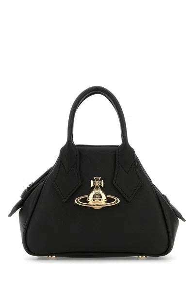 VIVIENNE WESTWOOD BORSA A MANO YASMINE MINI IN SIMILPELLE NERA  DONNA