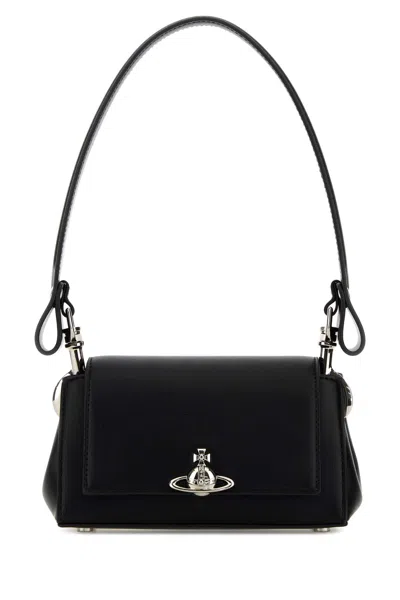Vivienne Westwood Black Synthetic Leather Small Hazel Shoulder Bag