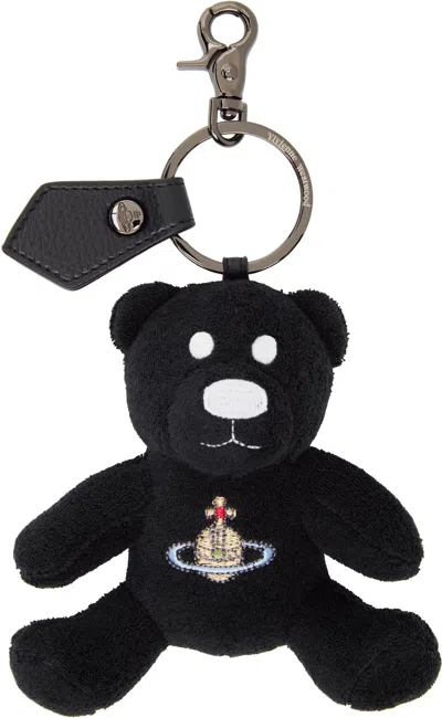 Vivienne Westwood Black Teddy Keychain In N401 Black