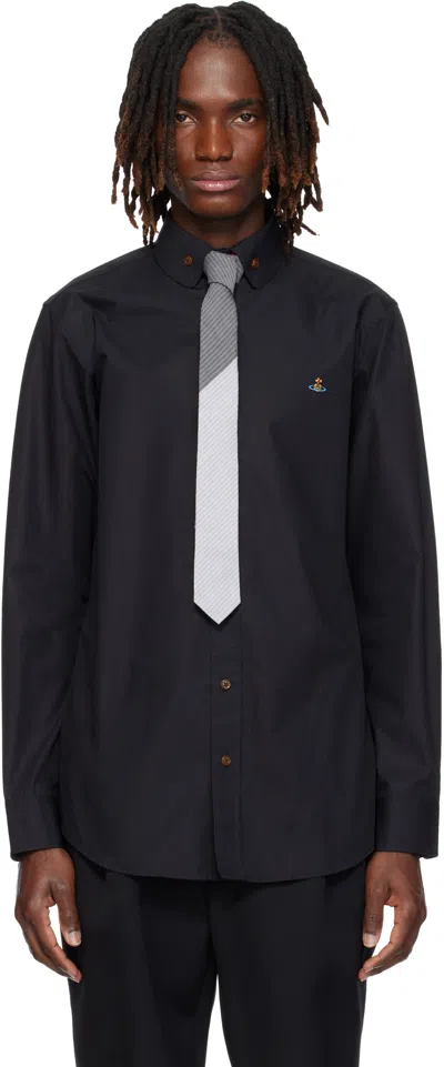 Vivienne Westwood Black Two Button Krall Shirt In Multi