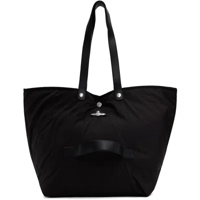 Vivienne Westwood Black Utility Shopper Tote In Aw25-n403 Black/silv