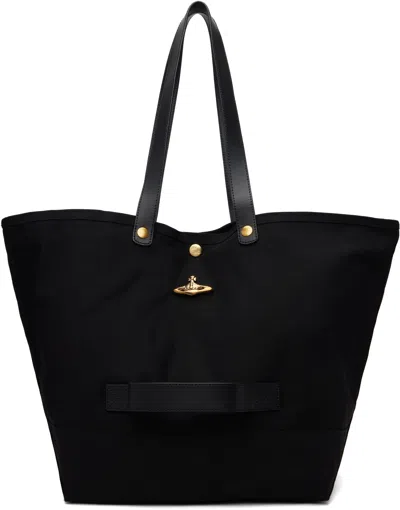 Vivienne Westwood Black Utility Small Shopper Tote