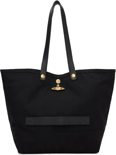 Vivienne Westwood Black Utility Small Shopper Tote