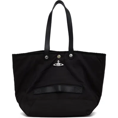 Vivienne Westwood ブラック スモール Utility Shopper トートバッグ In Aw25-n403 Black/silv