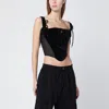 Vivienne Westwood Black Velvet Puppy Corset In Black