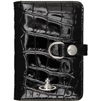 Vivienne Westwood Black Vertical Flap Card Holder