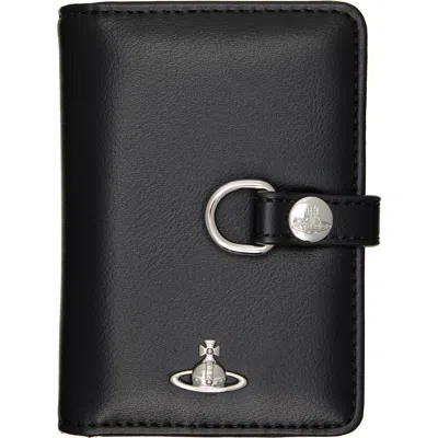 Vivienne Westwood Black Vertical Flap Card Holder