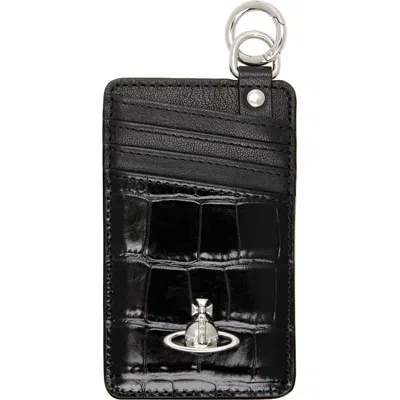 Vivienne Westwood Black Vertical Flat Card Holder