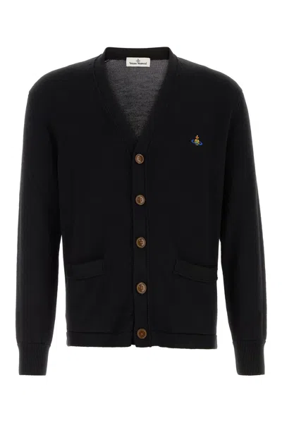 VIVIENNE WESTWOOD CARDIGAN ALEX IN LANA NERA UOMO