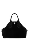 Vivienne Westwood Structured Pebbled Texture Shoulder Bag With Dual Handles In Black