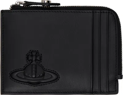 Vivienne Westwood Black Zip Card Holder In Aw24-n401