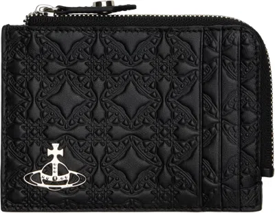 Vivienne Westwood Black Zip Card Holder In Aw24-n403