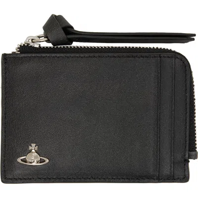 Vivienne Westwood Black Zip Card Holder In Aw26-p410 Off Black