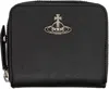 Vivienne Westwood Black Zip Medium Wallet In Black