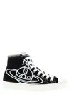 Vivienne Westwood High-top Sneakers With Graphic Emblem And Textured Sole In Black