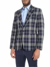 Vivienne Westwood Blue Tartan Printed Jacket In Azul
