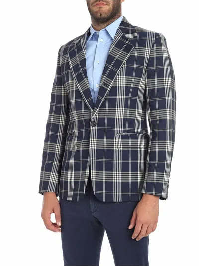 Vivienne Westwood Blue Tartan Printed Jacket In Azul