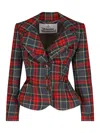 Vivienne Westwood Plaid Tailored Jacket With Notch Lapel And Button-detail Cuffs In Multi
