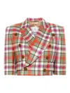 Vivienne Westwood Cut Off Jacket Wool Tartan 46 Women In Multicolour