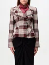 Vivienne Westwood Drunken Tailored Checked Wool Blazer In Rot
