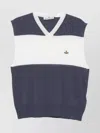 Vivienne Westwood Block Stripe Sleeveless V-neck Top In Blue