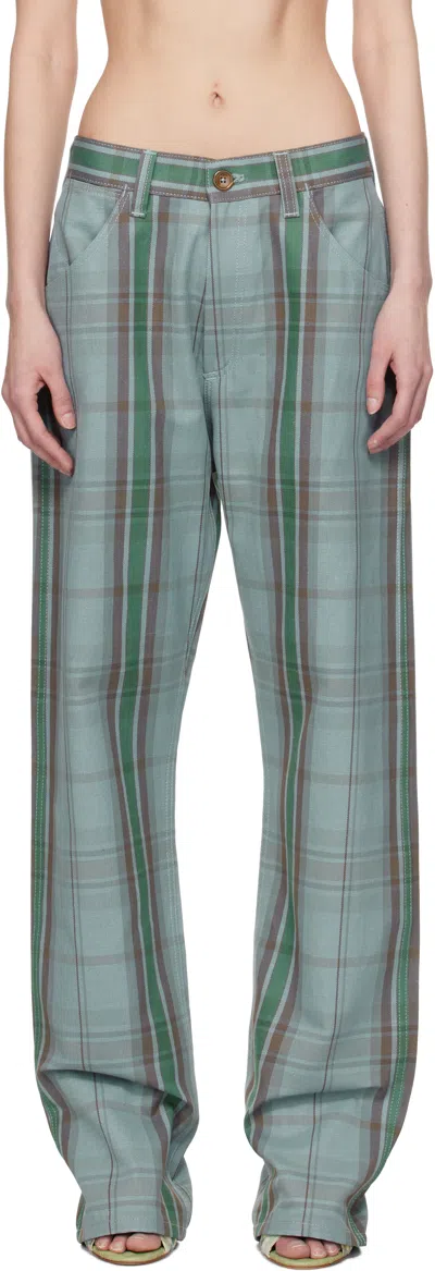 Vivienne Westwood Blue & Brown Baggy Trousers In K207 Multi