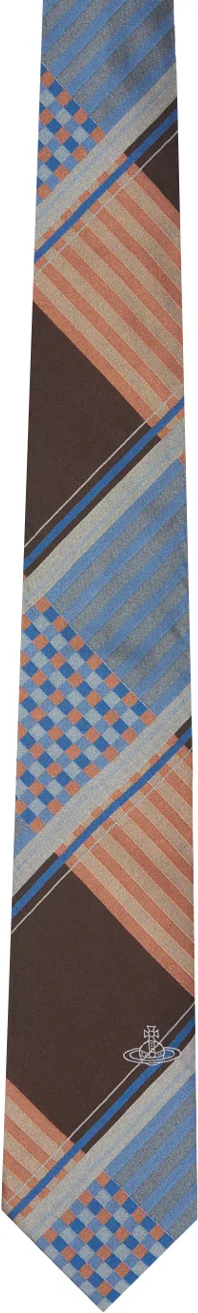 Vivienne Westwood Blue & Brown Combat Tartan Tie