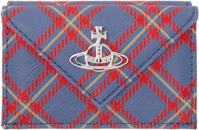 Vivienne Westwood Blue & Orange Envelope Billfold Wallet In Ss25-k302