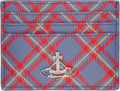 Vivienne Westwood Blue & Orange Flat Card Holder In Ss25-k302