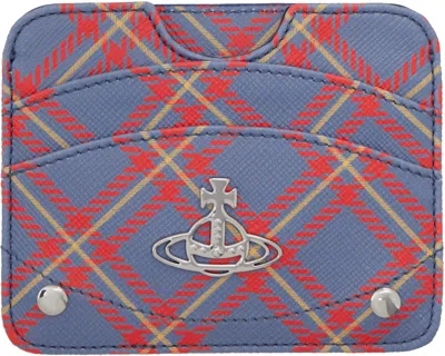 Vivienne Westwood Blue & Orange Half Moon Card Holder In K302 Blue/orange Tar