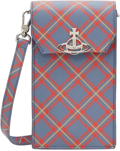 Vivienne Westwood Blue & Orange Phone Pouch In Ss25-k302