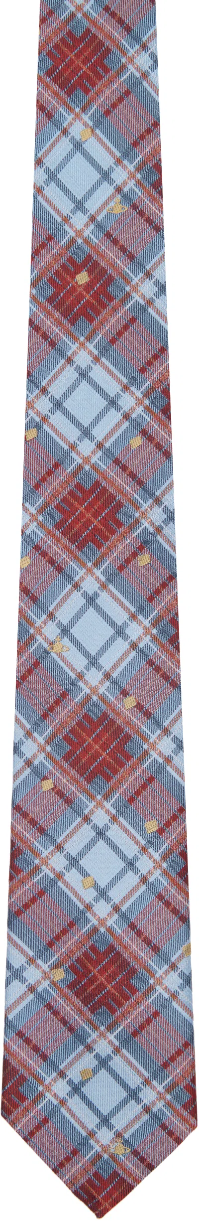 Vivienne Westwood Blue & Red 8.5cm 'louth Tartan' Tie