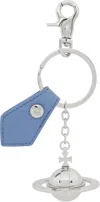 Vivienne Westwood Blue & Silver 3d Orb Keychain In Ss25-k404