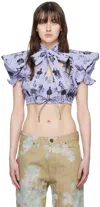 Vivienne Westwood Blue & White Football Heart Blouse In O308 Evolution Of Me