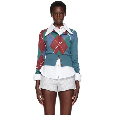 Vivienne Westwood Logo-embroidered Checked Wool And Cotton-blend Cardigan In Multi