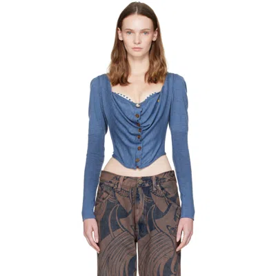 Vivienne Westwood Blue Bea Corset Cardigan