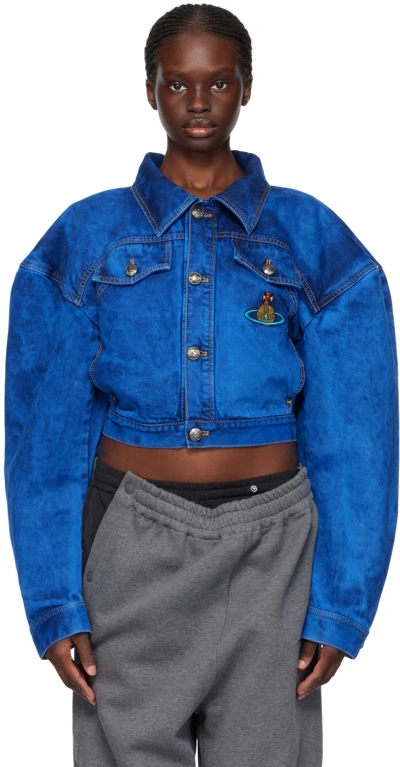 Vivienne Westwood Blue Boxer Denim Jacket In K309 Blue