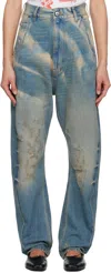 Vivienne Westwood Blue Buckle Back Jeans In Blue