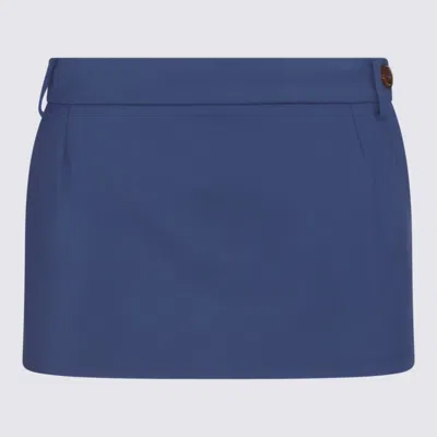 Vivienne Westwood Navy Foam Tailored Miniskirt In Blue