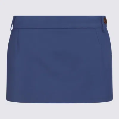 VIVIENNE WESTWOOD VIVIENNE WESTWOOD BLUE COTTON BLEND MINI SKIRT