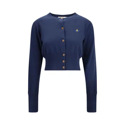 VIVIENNE WESTWOOD BLUE COTTON CARDIGAN