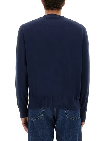 Vivienne Westwood Logo Cotton-cashmere Blend Sweater In Blue
