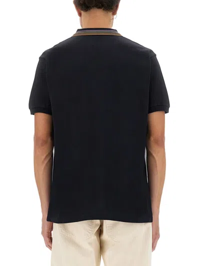 Vivienne Westwood Blue Cotton Polo Shirts In Black