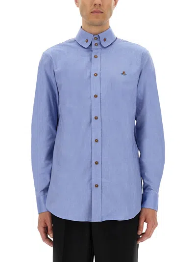 Vivienne Westwood Blue Cotton Shirts In Purple