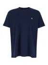 Vivienne Westwood Blue Crewneck T-shirt With Orb Detail In Cotton Man In Blue