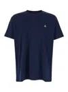 Vivienne Westwood Blue Crewneck T-shirt With Orb Detail In Cotton Man In Blu