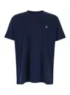 Vivienne Westwood Blue Crewneck T-shirt With Orb Detail In Cotton Man In Multicolor