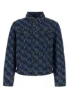 Vivienne Westwood Giubbino Stormrider In Denim Stampato  Uomo In Blue