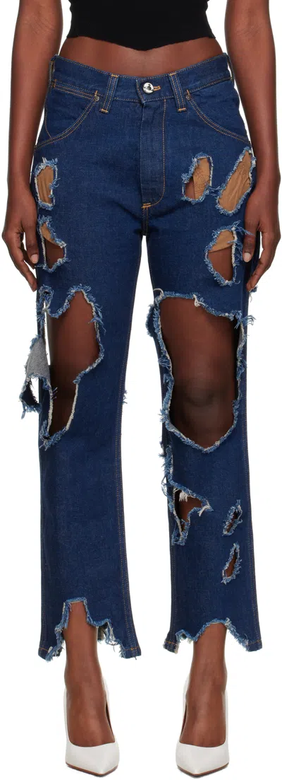 Vivienne Westwood Blue Distressed Ranch Jeans