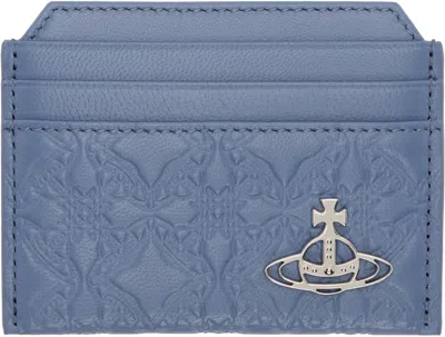 Vivienne Westwood Blue Embossed Nappa Slim Card Holder